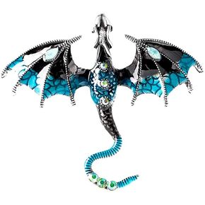 Enamel Dragon Brooch Vintage Punk Dragon Animal Brooch Domineering Flying Dragon Brooch Personality Clothing Hat Bag Accessories for Men and Women