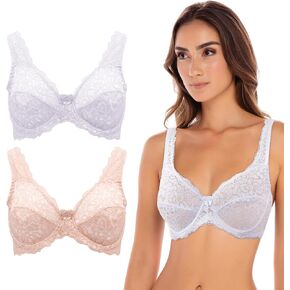 2 Pack Unpadded Stretch Lace Underwire Bras