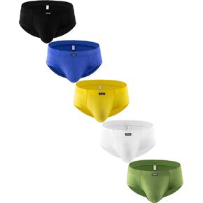 IKINGSKY Men's Seamless Front Pouch Briefs Sexy Low Rise Cheeky Modal Underwear for Men