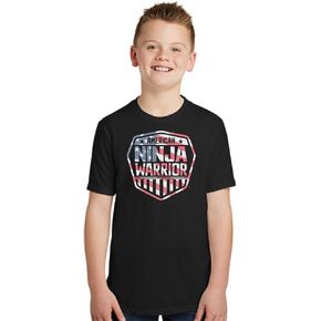 American Ninja Warrior Americana Youth T-Shirt for “Warriors in Training" - 100% Cotton - Short Sleeve T-Shirt