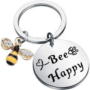 Bee Keychain With Bumble Bee Chram Bee Jewelry Motivational Gift For Friend Family