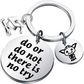 KUIYAI Movie Quote Do or Do Not There is No Try Keychain Graduation Gift Movie Keyring