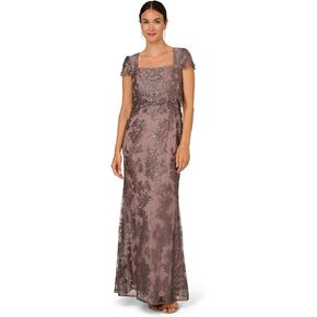 Adrianna Papell Women's Metallic Embroidered Gown