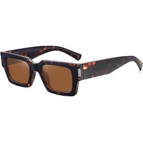 Fozono Retro Small Rectangle Sunglasses Women Men Thick square Narrow Sun Glasses Trendy 90s Shades FZN804