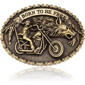 BBOTEN Western Belt Buckle Bull Belt Buckle for Men Women Rodeo Gun Belt Buckle Texas Feather Engraved Belt Buckles Men