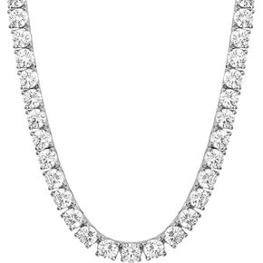 Apzzic 4mm Iced Out Gold Plated Tennis Chain Round Cubic Zirconia Diamond Cuban Link chain For Women Men