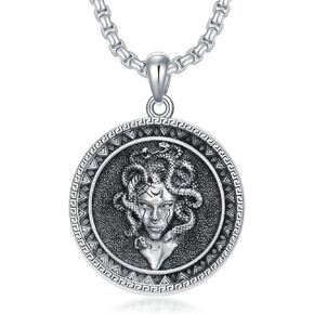 925 Sterling Silver Mythology Paganism Pendant Necklace Amulet Protection Jewelry Gift for Men Women Christmas Valentine's Day(with Gift Box)