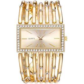 Dacdyi Women Girls Elegant Cuff Dress Bangle Bracelet Crystal Strap Analog Quartz Wristwatches in Kuwait