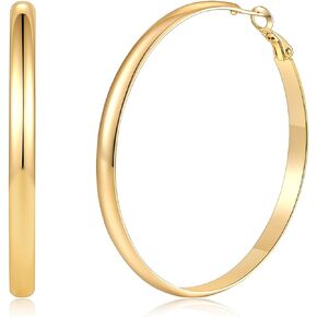 Big Hoop Earrings for Women, Black/Red/Blue/Cream Colored Hoops Earrings for Women Girls Gift 62mm
