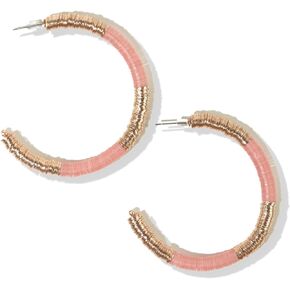INK + ALLOY Boho Sequin Hoops for Women and Girls, Hannah Statement Gold Open Medium Hoop Earrings, Handmade Jewelry for the Modern Bohemian, 1.75-Inch