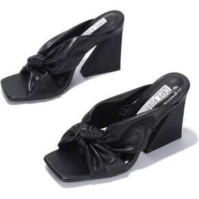 Cape Robbin Anni Sexy Chunky High Heels for Women, Booties for Women with Square Open Toe