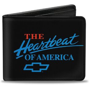 Bi-Fold Wallet - Chevy Bowtie/THE HEARTBEAT OF AMERICA Black/White/Red/Blue