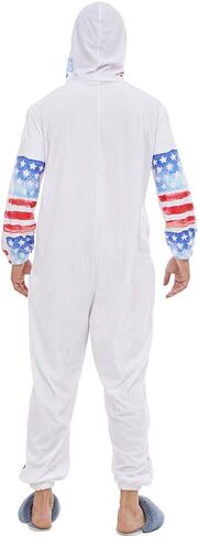 EraSpooky Adult American Flag Costume Men USA Patriotic Party Plush Onesie Pajamas in Saudi Arabia