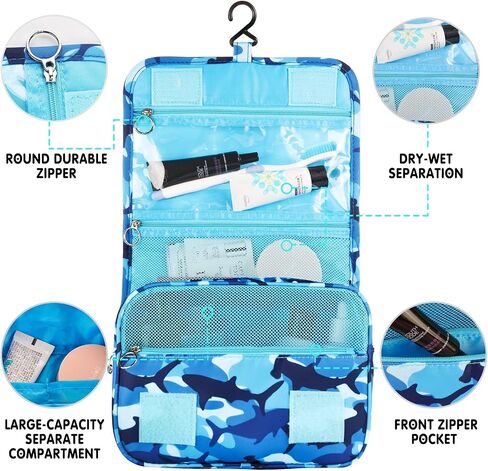 Tie Dye Hanging Toiletry Bag for Girls, Travel Toiletry Bag for Teen Girls Cosmetic Makeup Waterproof Wash Bag Traveling Toiletries, Blue in Saudi Arabia