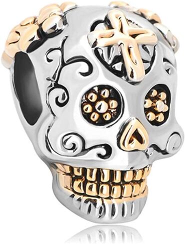 صالح باندورا سحر الفضة مطلي الجمجمة الصليب الفضة مطلي ضياء دي لوس Muertos الخرز in Kuwait