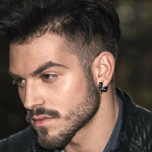 أقراط للرجال، أقراط متقاطعة سوداء صغيرة للرجال، مجموعة 29 قطعة من الفولاذ المقاوم للصدأ على الطراز القوطي EMO Goth Punk، مجموعة أقراط حلقية للثقب للجنسين هدايا عيد ميلاد in Kuwait