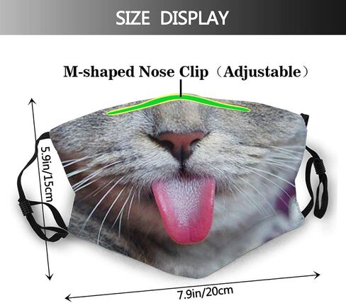 Funny Cat With Tongue Face Mask With Pocket Washable Cloth Face Bandanas Balaclava Comfortable Reusable Fabric Mask With 2 Pcs Filter in Saudi Arabia