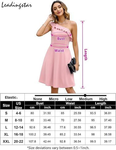 فستان نسائي قصير مكشكش بكتف واحد بدون أكمام ومتوهج على شكل حرف A لحفلات الكوكتيل مع جيوب in Kuwait