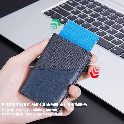 محفظة بطاقات نحيفة من YILANDI للرجال مع مشبك نقود، محفظة حامل بطاقات الائتمان للرجال RFID بحجب الجيب الأمامي وواقي بطاقات الائتمان لبطاقة الائتمان، تناسب أي استخدام في Pockterm (بني) in Kuwait