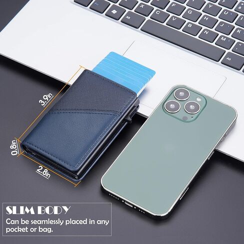 محفظة بطاقات نحيفة من YILANDI للرجال مع مشبك نقود، محفظة حامل بطاقات الائتمان للرجال RFID بحجب الجيب الأمامي وواقي بطاقات الائتمان لبطاقة الائتمان، تناسب أي استخدام في Pockterm (بني) in Kuwait