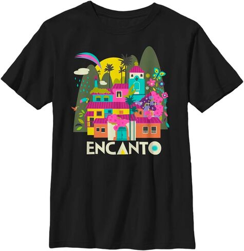 تي شيرت Disney Encanto Encanto Gold Boys للجنسين بأكمام قصيرة تي شيرت Disney Encanto Encanto Gold Boys Husky قصير الأكمام، أسود، X-Large US in Saudi Arabia