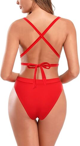 SHEKINI Women's Push Up Bikini Wrap Bandage Crossback Swimwear Two Piece Swimsuit in Saudi Arabia