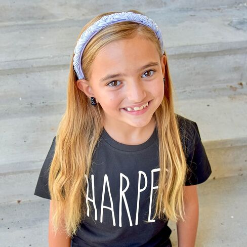 فروج ساك 3 عصابات رأس لؤلؤية للبنات، عصابات راس مضفرة من الساتان للاطفال، اكسسوارات شعر مضفرة للبنات لطيفة، حزمة شريط راس صلب للاطفال، اشرطة شعر بلون اسود وارجواني وزهري مع لؤلؤ in Kuwait