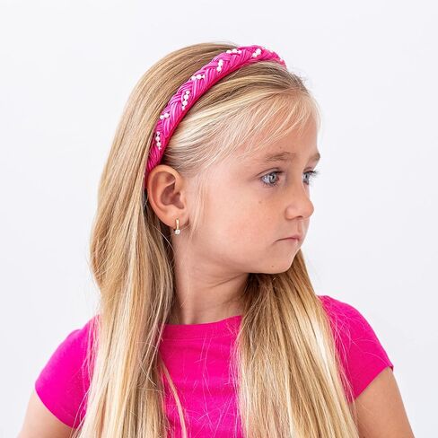 فروج ساك 3 عصابات رأس لؤلؤية للبنات، عصابات راس مضفرة من الساتان للاطفال، اكسسوارات شعر مضفرة للبنات لطيفة، حزمة شريط راس صلب للاطفال، اشرطة شعر بلون اسود وارجواني وزهري مع لؤلؤ in Kuwait