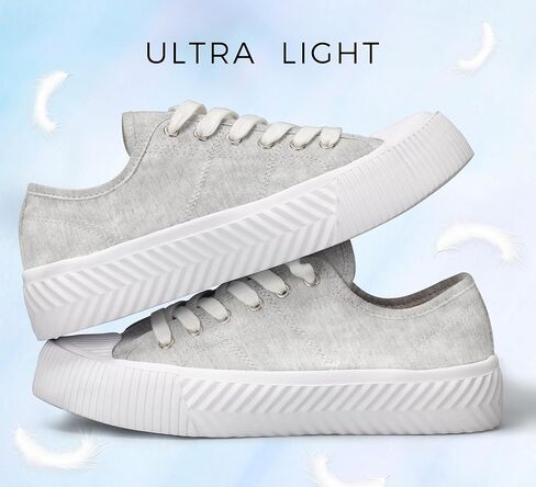 LUCKY STEP Women 's Canvas Shoes Low Top Fashion Sneakers Lace-up Classic Casual Walking Shoes in Kuwait