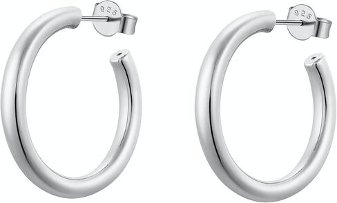 Classic 25mm Hoop Earrings in 925 Sterling Silver in Kuwait