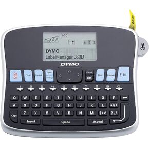DYMO Desktop Label Maker LabelManager 360D Rechargeable Hand-Held Label Maker, Easy-to-Use, One-Touch Smart Keys, QWERTY Keyboard, Large Display, for Home & Office Organization