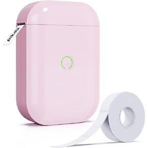 صانع ملصقات بلوتوث صغير من PikDik - آلة صنع الملصقات الوردية D11 مع شريط طابعة ملصقات محمول لوضع العلامات على صناديق الجرار وتنظيم المنزل والمكتب in Kuwait