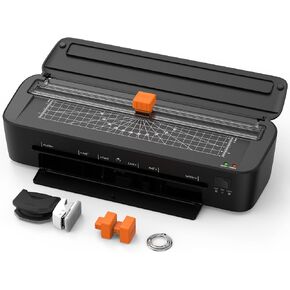 Laminator, 11 in 1 Laminator Machine with 36 Laminating Sheets, A4/Letter Size Desktop Thermal Laminator 2 Temperature Modes 3 Cutters Built-in Paper Trimmer for Office School Business Home