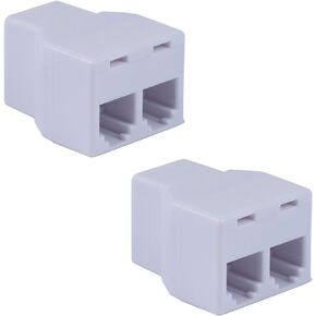Power Gear White Duplex 4P4C in-Line Adapter, Extender for Home or Office, Ideal Used with Answering Machine, Modem, Fax Machine, 76570,1 Pack