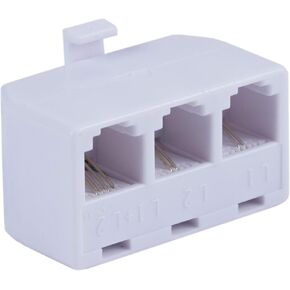 محول هاتف Power Gear White ذو خطين في الحائط RJ11 Triplex، عبوتين، المنزل أو المكتب، متوافق مع أجهزة الرد على المكالمات وأجهزة المودم وأجهزة الفاكس، جميع العلامات التجارية، 46088 in Kuwait