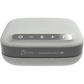 j5create USB-C Dual 4K Speakerphone Dock Pro, Dual 4K HDMI Audio Dock for Video Conference, USB-A x 2, USB-C, Gigabit ethernet, Pass-Through Charging - Works with Teams, Zoom (JCDS337)