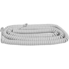 The VoIP Lounge 25 Foot Long White Handset Curly Cord for Landline Phone