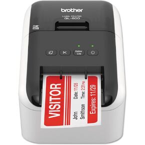 Brother QL-800 High-Speed Professional Label Printer, Plug & Label Feature, Brother Genuine DK Pre-Sized Labels, Multi-System Compatible – Black & Red Printing Available (Required USB Cable Included)