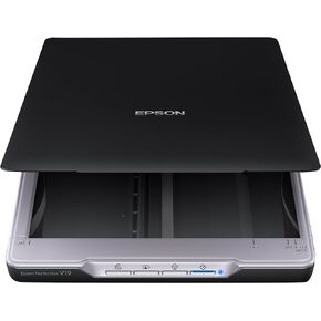 Epson Perfection V19 II Color Photo and Document Flatbed Scanner with 4800 dpi Optical Resolution, USB Power and High-Rise, Removable Lid