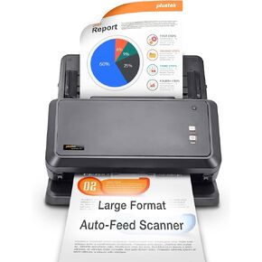 Plustek Wide-Format Color Duplex Document Scanner S30, for Large-Format Document Scan, Scans Wide Up to 12" and Long Up to 200", 100-Sheet Duplex Auto Document Feeder