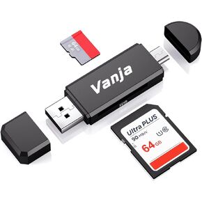 Vanja USB C SD Card Reader USB 3.0, Micro SD Card Adapter Memory Card Reader Used for SD TF SDXC SDHC MMC RS-MMC Micro SD Micro SDXC Micro SDHC UHS-I Cards