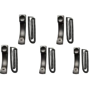 GSDT HD Handset Replacement for Polycom VVX 300 301 310 311 400 401 410 411 500 501 600 601 1500 IP Phones with 12 Feet Coiled Cord 5 Pack | Gray