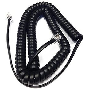 The VoIP Lounge Replacement 12 Foot Black Handset Curly Cord for Yealink SIP Phone T40 T41 T32 T38 T40 T42 T46 T48 T41 T42 T46 T48 T52 T53 T54 T56 T57 T59 T19 T21 T23 T27 T29 T30 T31 T33
