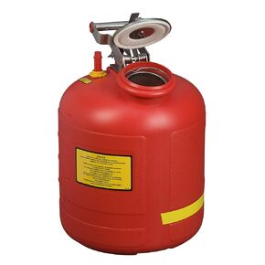 Justrite 14565 Polyethylene Safety Liquid Disposal Can with Stainless Steel Hardware and Built-In Fill Gauge, 5 Gallon Capacity, Red