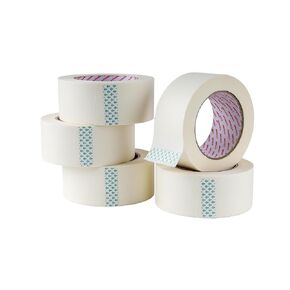 Lichamp Masking Tape for General Purpose Painting, 2 inch x 55 Yards x 5 Rolls (275 Yards Total), with Quick Opening Indications, Beige White