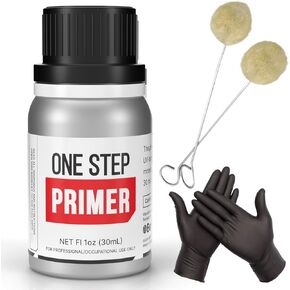 One Step Primer - Ideal for Windshield Replacement - Promotes Adhesion of Urethan Adhesive/Sealants - UV Resistant - Fast Drying, No Activator - Incl. 2 Daubers and Gloves - Black - 30 mL / 1 fl oz