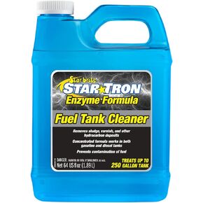 STAR BRITE Star Tron Fuel Tank Cleaner - Remove Sludge, Varnish & Other Deposits - Rejuvanate Old, Stale Fuel - Concentrated Formula Works In Gas Tanks & Diesel Tanks - 64 OZ (093664) , blue