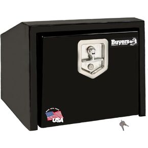 Buyers Products - 1703352 Underbody Truck Box With Slanted Back, Black Steel 14/10.5 x 12 x 24 Inches