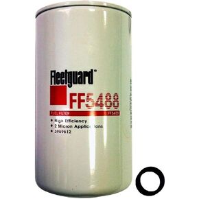 Fleetguard FF5488 Fuel Filter For Cummins 3959612, 98.7% Efficiency, 5-Micron Rating, 7/8-14 UNF-2B Thread Size, 6.92"H x 3.68"OD
