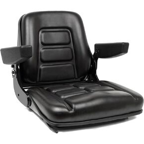 TICSEA Universal Fold Down Forklift Seat,Micro Switch,Armrest for Tractor,Excavator Skid Loader Backhoe Dozer Telehandler ZTR's